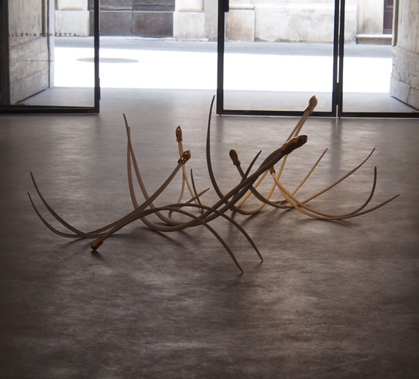 Prasto, Pine Needles©, 2015; Iron, car paint, ceramic, lead, variable sizes